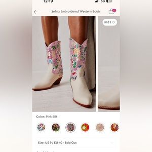 Free people Selina embroidered western boots